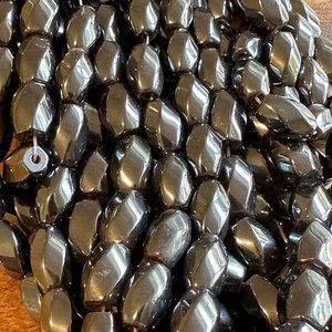 8mm Magnetic Hematite Twist Flame Bead Strands - 6 facets